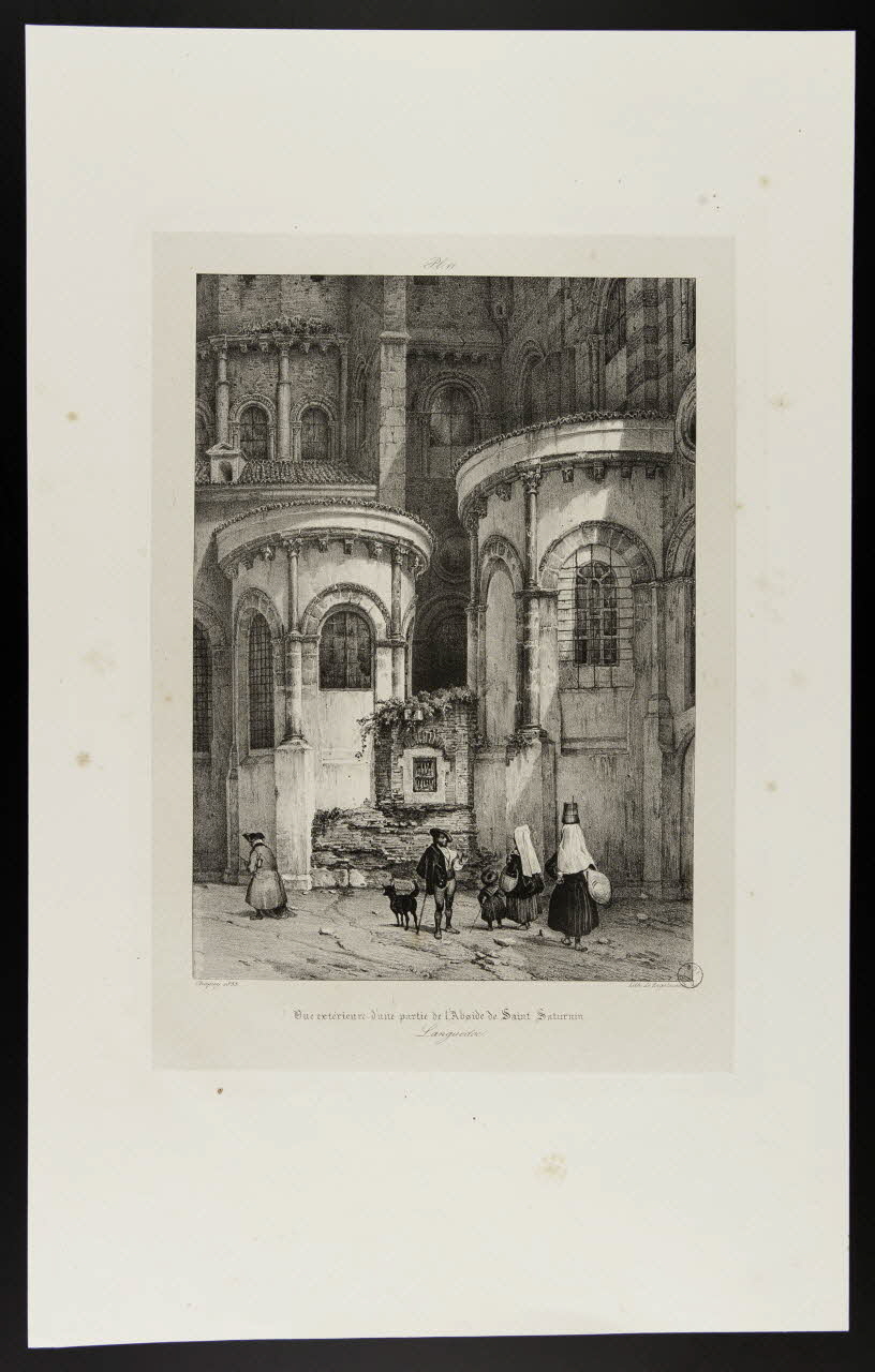 estampe Vue extérieure d'une partie de l'Abside de Saint Saturnin.  Languedoc. 1970.81.37 Photo