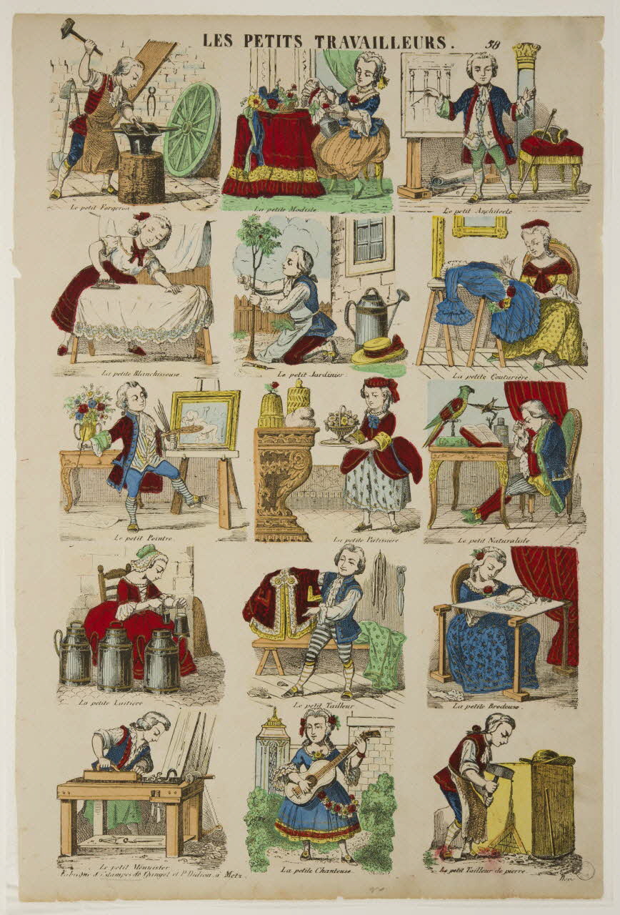 Gangel et Didion estampe LES PETITS TRAVAILLEURS. Metz 1858-1868 1970.81.6 Photo