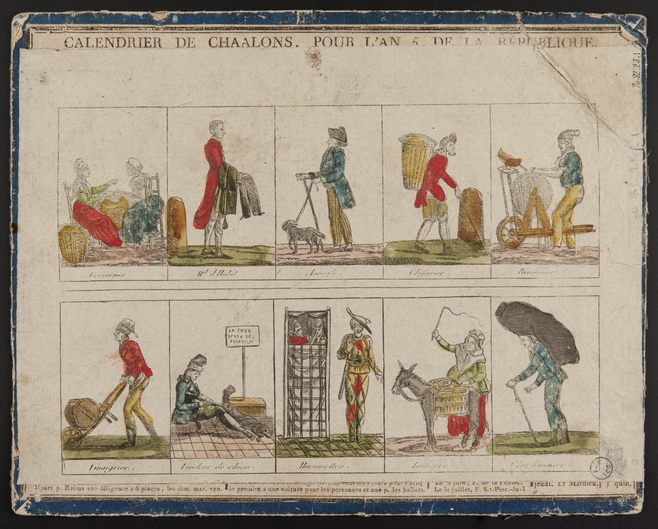 estampe CALENDRIER DE CHAALONS, POUR L'AN 5 DE LA REPUBLIQUE. 1970.82.28.1 Photo
