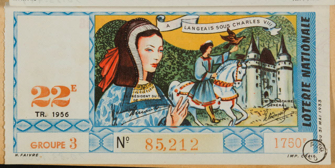 estampe LOTERIE NATIONALE  A LANGEAIS SOUS CHARLES VIII 1970.83.1000 Photo