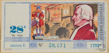 estampe LOTERIE NATIONALE  Vaucanson 1709-1782 1970.83.1007 Photo