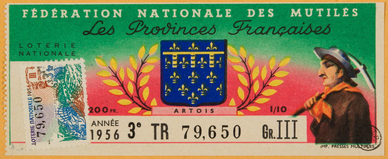 estampe FEDERATION NATIONALE DES MUTILES  Les Provinces Françaises  ARTOIS 1970.83.1024 Photo