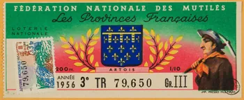 estampe FEDERATION NATIONALE DES MUTILES  Les Provinces Françaises  ARTOIS 1970.83.1024  Photo