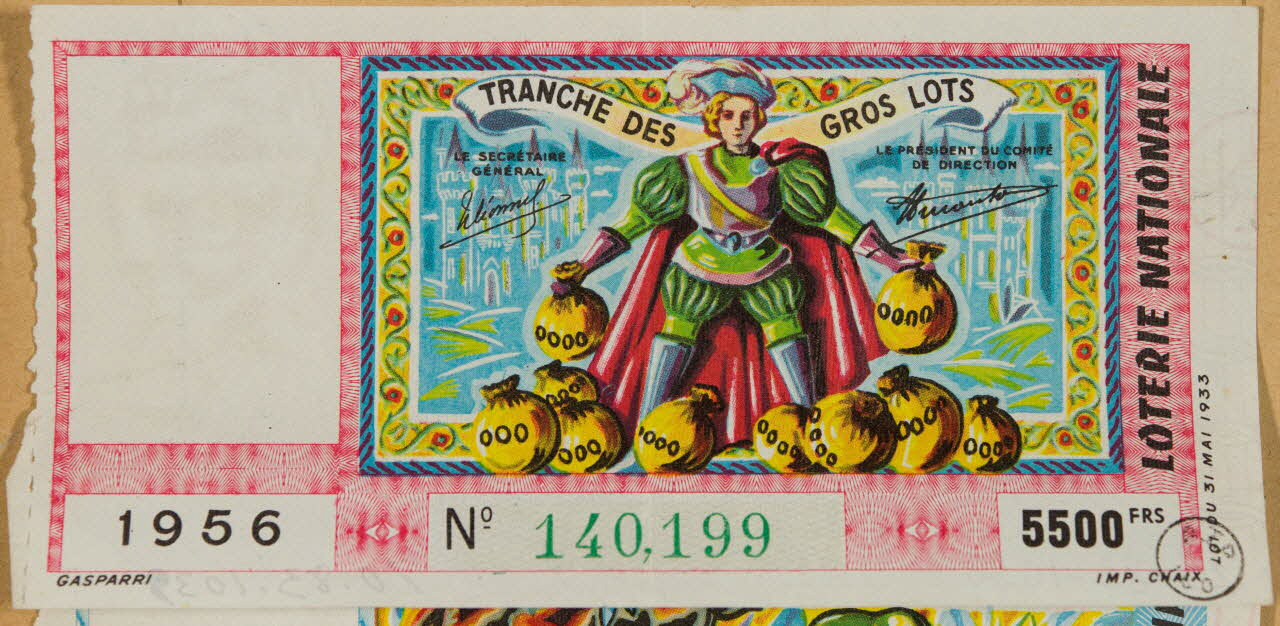 estampe LOTERIE NATIONALE  TRANCHE DES GROS LOTS 1970.83.1039 Photo