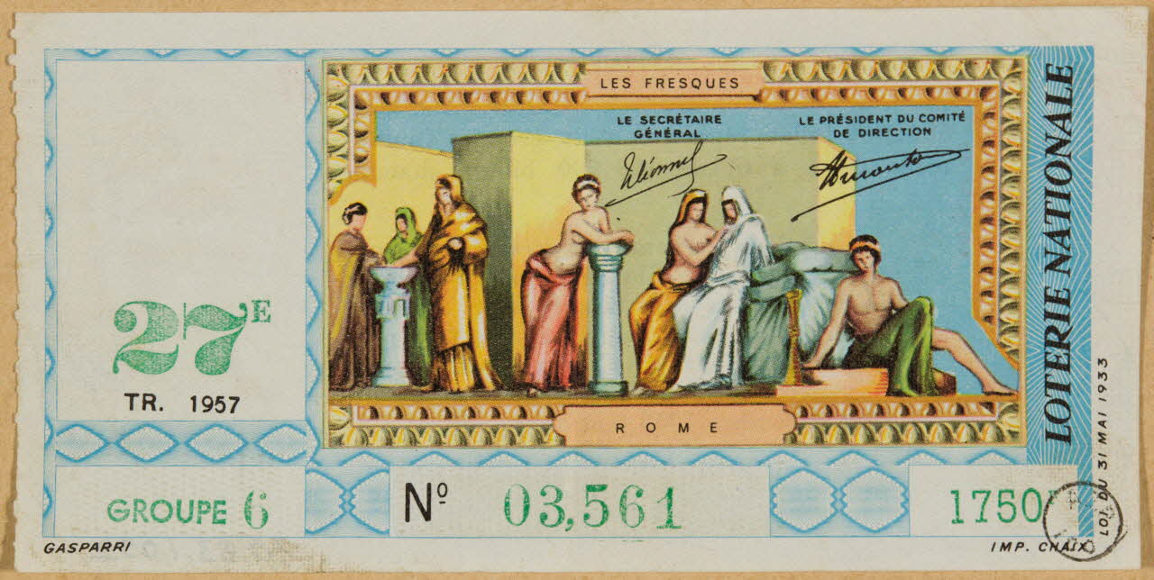 estampe LOTERIE NATIONALE  LES FRESQUES  ROME 1970.83.1052 Photo