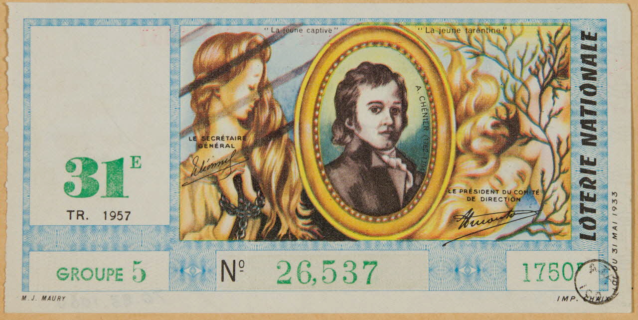 estampe LOTERIE NATIONALE  "La jeune captive" 1970.83.1060 Photo