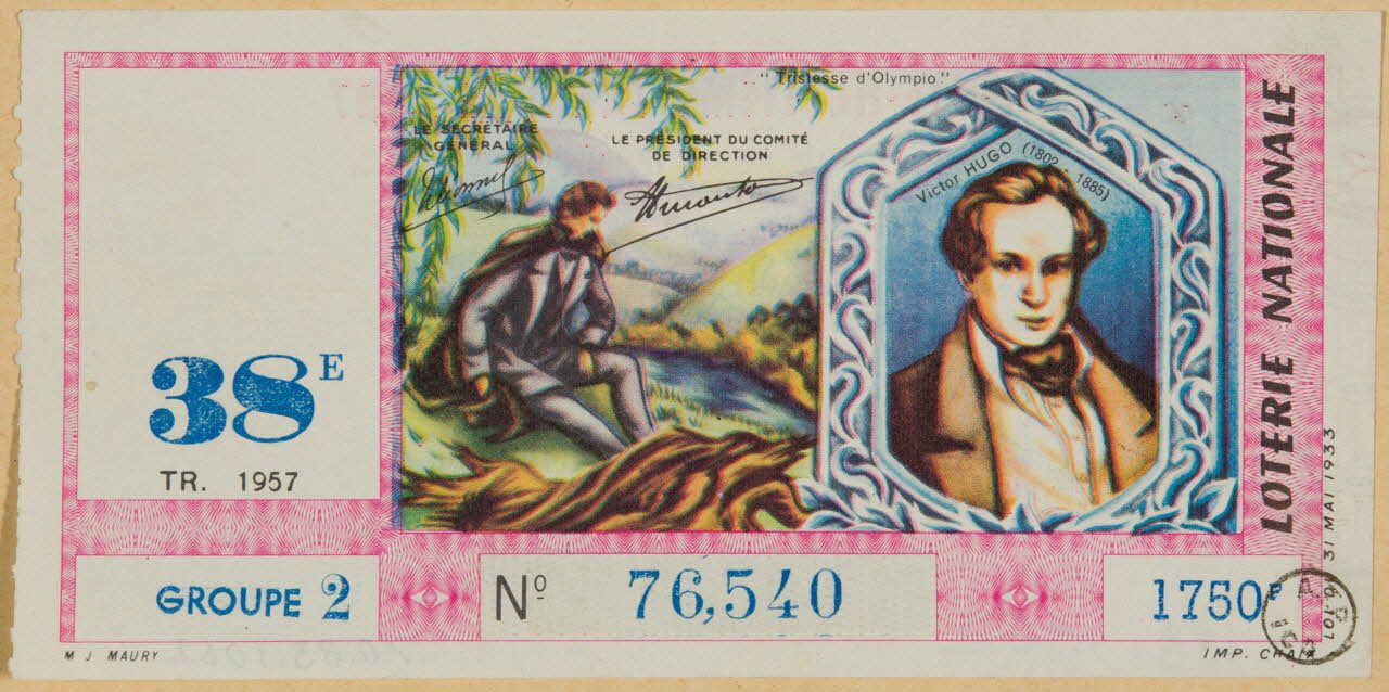 estampe LOTERIE NATIONALE  Tristesse d'Olympio. 1970.83.1062 Photo