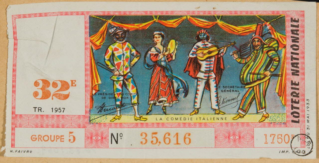 estampe LOTERIE NATIONALE  LA COMEDIE ITALIENNE 1970.83.1069 Photo