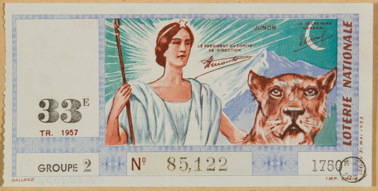 estampe LOTERIE NATIONALE  JUNON 1970.83.1070 Photo