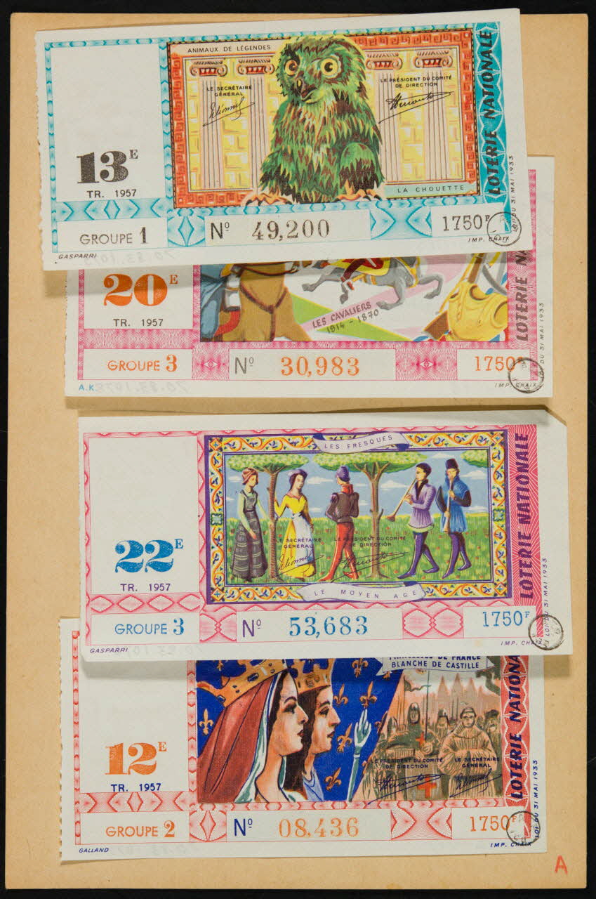 estampe LOTERIE NATIONALE  LES FRESQUES  LE MOYEN AGE 1970.83.1077 Photo