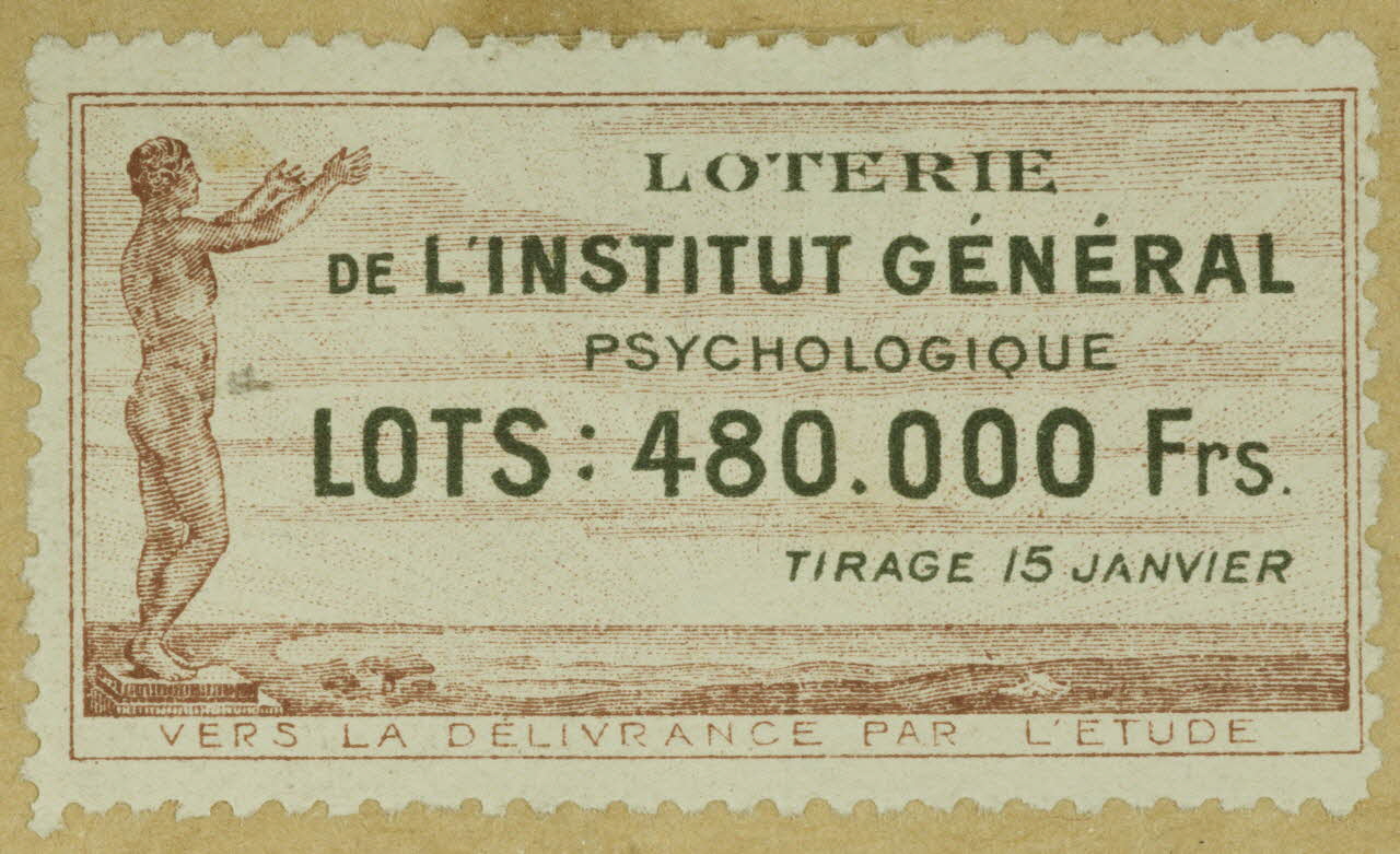 estampe LOTERIE  DE L'INSTITUT GENERAL  PSYCHOLOGIQUE 1970.83.1087 Photo