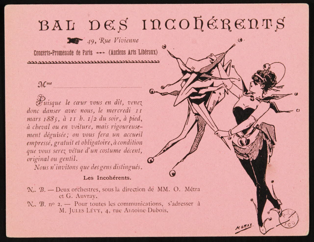 M Gray ; J.H Gouery estampe BAL DES INCOHERENTS 1885 1970.83.111 Photo