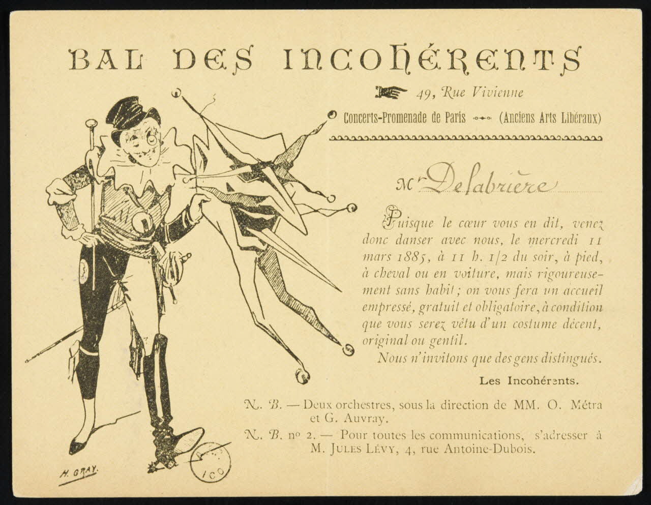 M Gray ; J.H Gouery estampe BAL DES INCOHERENTS 1885 1970.83.112 Photo