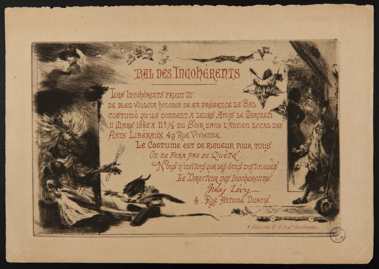 A Stelmans estampe BAL DES INCOHERENTS 1885 1970.83.113 Photo