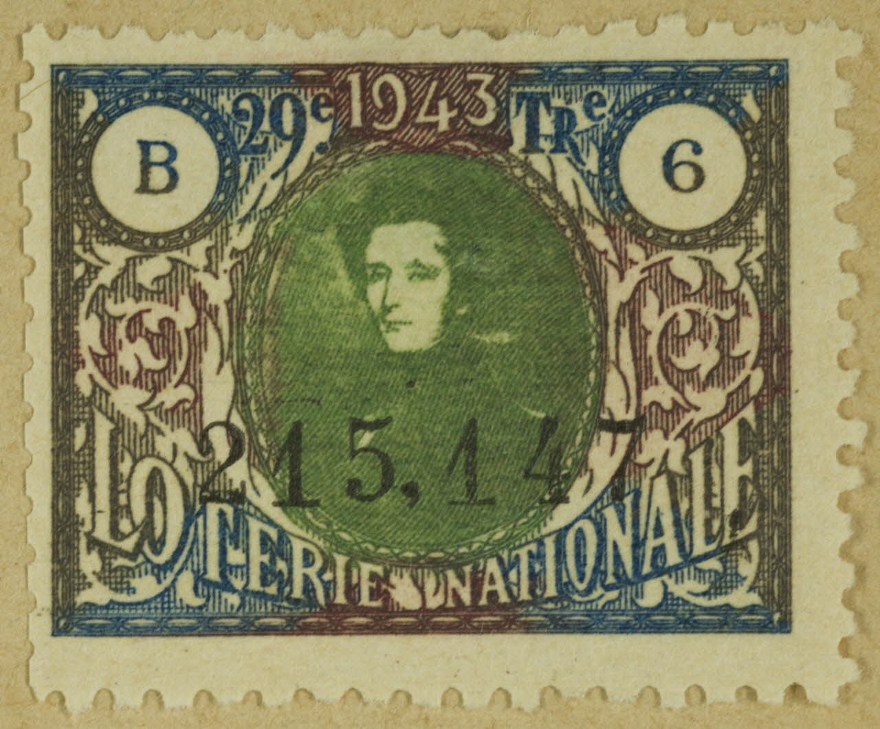 estampe 1943  LOTERIE NATIONALE 1970.83.1182 Photo