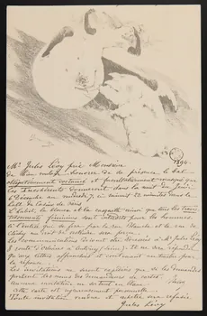 Ulysse Roy estampe Invitation manuscrite au bal des Incohérents 1894 1970.83.119 Photo