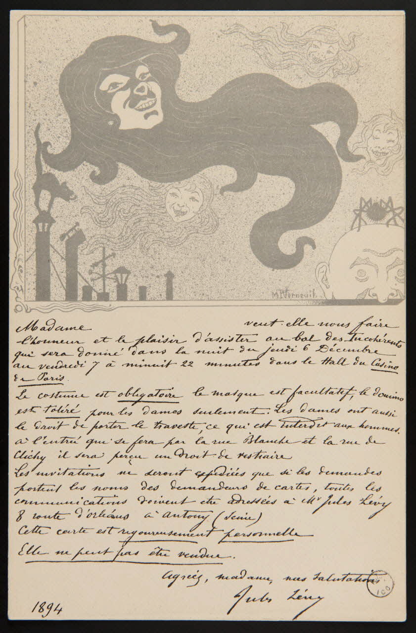 Verneuil estampe Invitation au bal des Incohérents 1894 1970.83.120 Photo