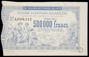 estampe LOTERIE NATIONALE ALGERIENNE 1970.83.1209 Photo