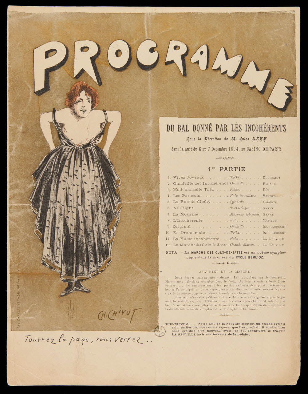 Charles Verneau ; Ch. Chivot estampe PROGRAMME Paris 1894 1970.83.121.1 Photo