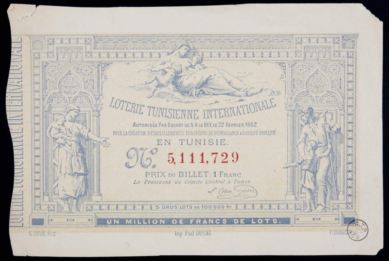 estampe LOTERIE TUNISIENNE INTERNATIONALE 1970.83.1210 Photo