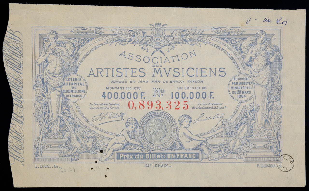 estampe ASSOCIATION  DES  ARTISTES MUSICIENS 1970.83.1215 Photo