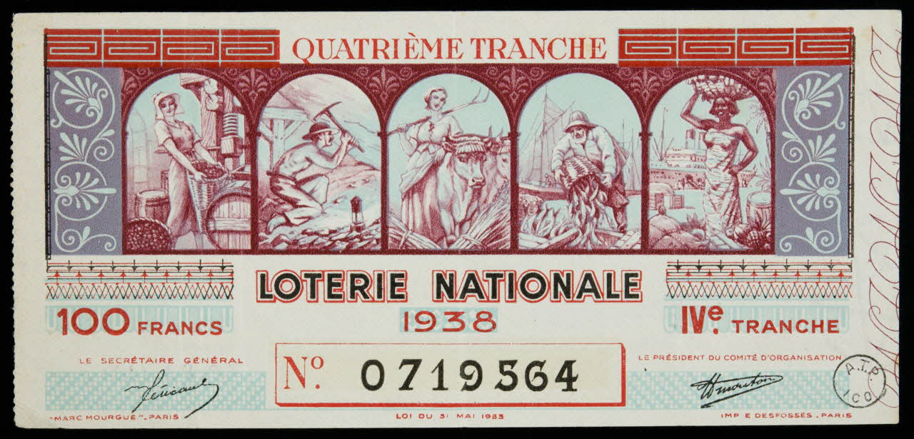 estampe LOTERIE NATIONALE  1938 1970.83.1231 Photo