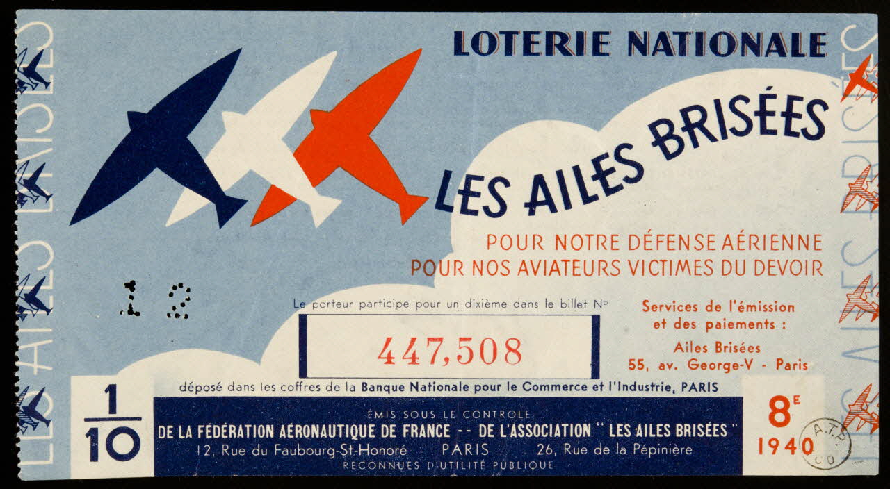 Delrieu estampe LOTERIE NATIONALE  LES AILES BRISEES 1940 1970.83.1242 Photo