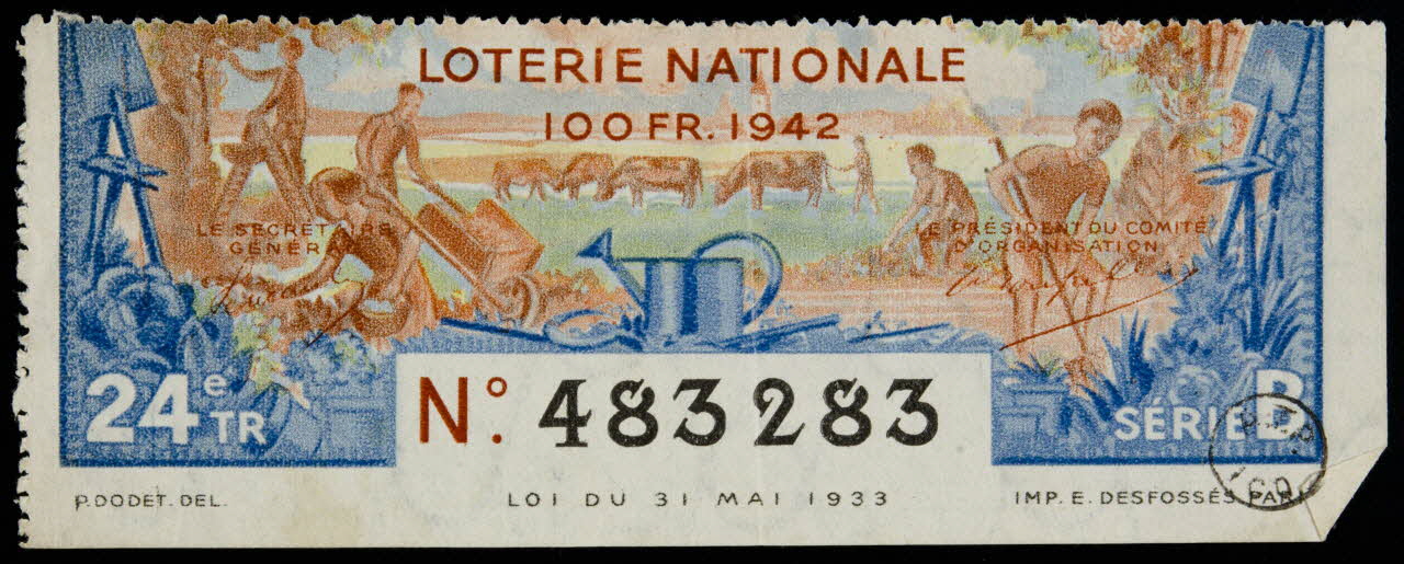 P Dodet ; E Desfossés estampe LOTERIE NATIONALE 1942 1970.83.1246 Photo