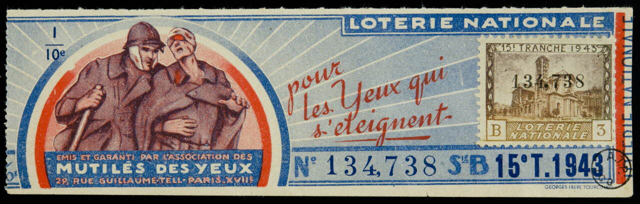Frères Georges estampe LOTERIE NATIONALE  pour  les Yeux qui  S'eteignent Nord-Pas-de-Calais, France 1943 1970.83.1251 Photo