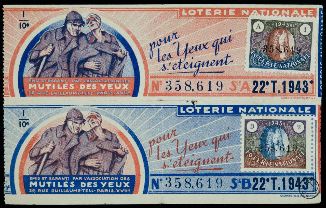 Frères Georges estampe LOTERIE NATIONALE  pour  les Yeux qui  S'eteignent Nord-Pas-de-Calais, France 1943 1970.83.1252 Photo