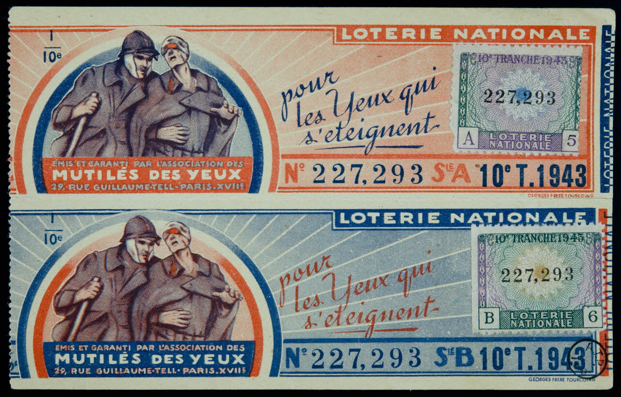 Frères Georges estampe LOTERIE NATIONALE  pour  les Yeux qui  S'eteignent Nord-Pas-de-Calais, France 1943 1970.83.1253 Photo