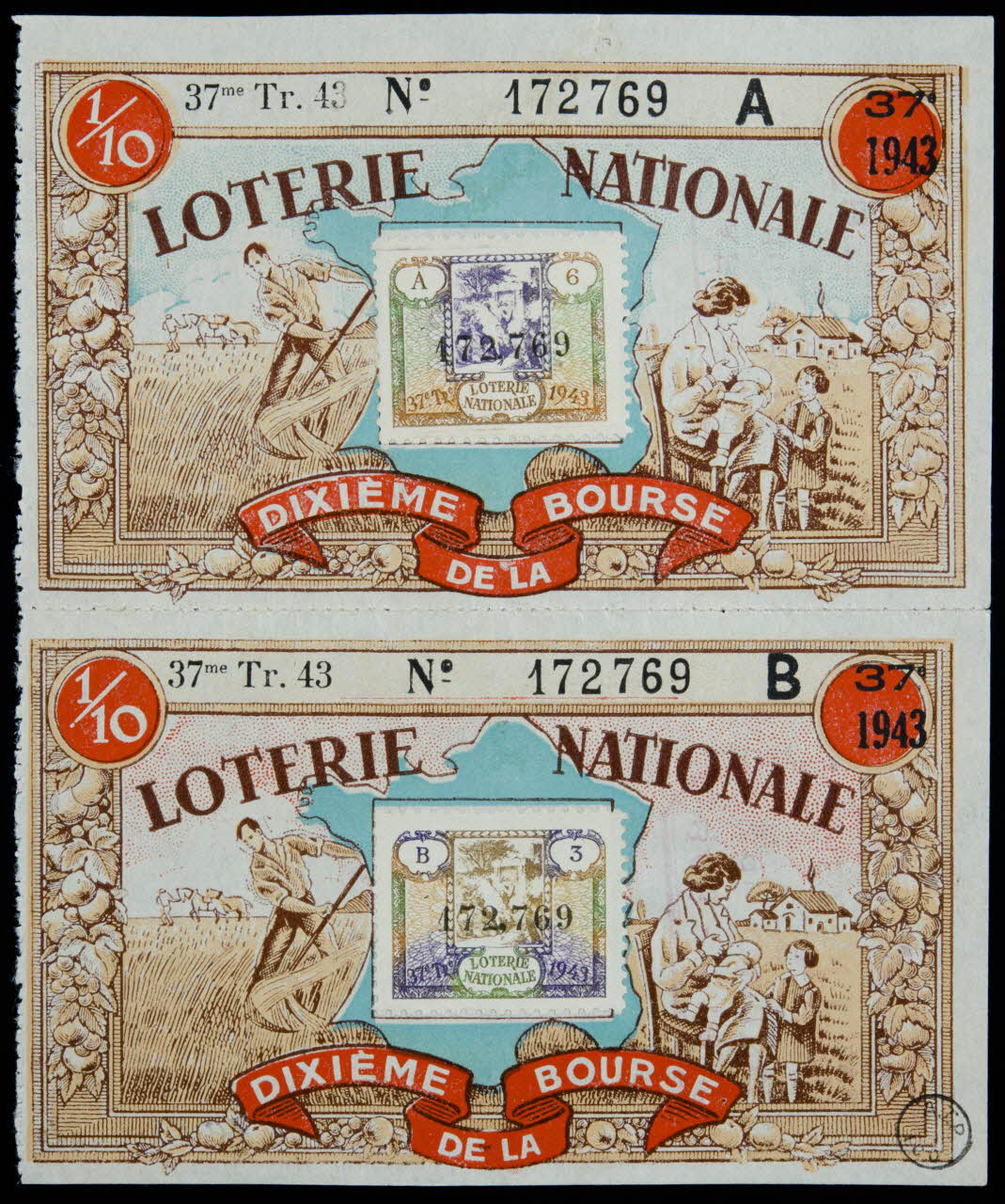 estampe LOTERIE NATIONALE 1943 1970.83.1262 Photo