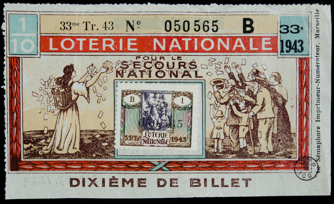 J Leclerc ; Le Sémaphore estampe LOTERIE NATIONALE  POUR LE  SECOURS  NATIONAL Provence-Alpes-Côte d'Azur, France 1943 1970.83.1269 Photo