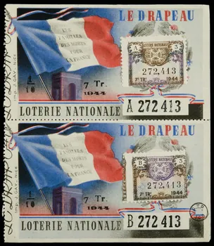 J Gay estampe LE DRAPEAU  LOTERIE NATIONALE Provence-Alpes-Côte d'Azur, France 1944 1970.83.1274  Photo