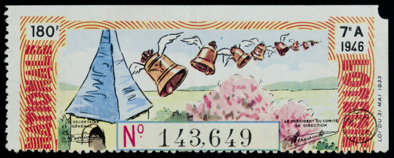 Imprimerie. Du Sudat estampe NATIONALE  LOTERIE Provence-Alpes-Côte d'Azur, France 1946 1970.83.1295 Photo