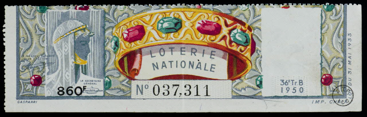Gasparri ; CHAIX estampe LOTERIE  NATIONALE 1950 1970.83.1298 Photo