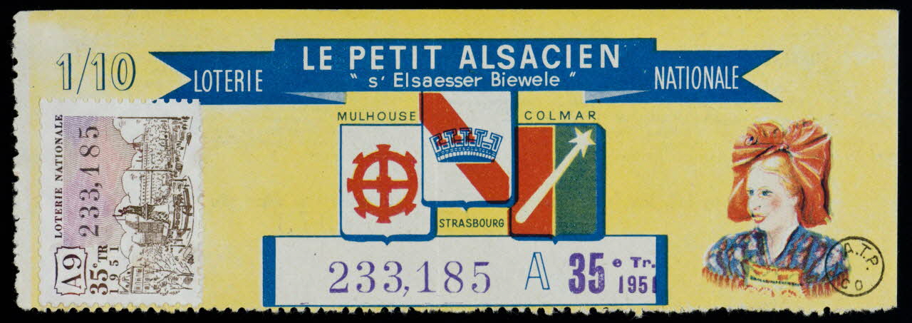 estampe LE PETIT ALSACIEN  LOTERIE  NATIONALE 1951 1970.83.1302 Photo