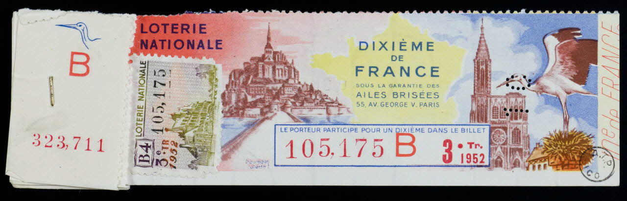 estampe LOTERIE  NATIONALE  DIXIEME  DE  FRANCE 1952 1970.83.1304 Photo