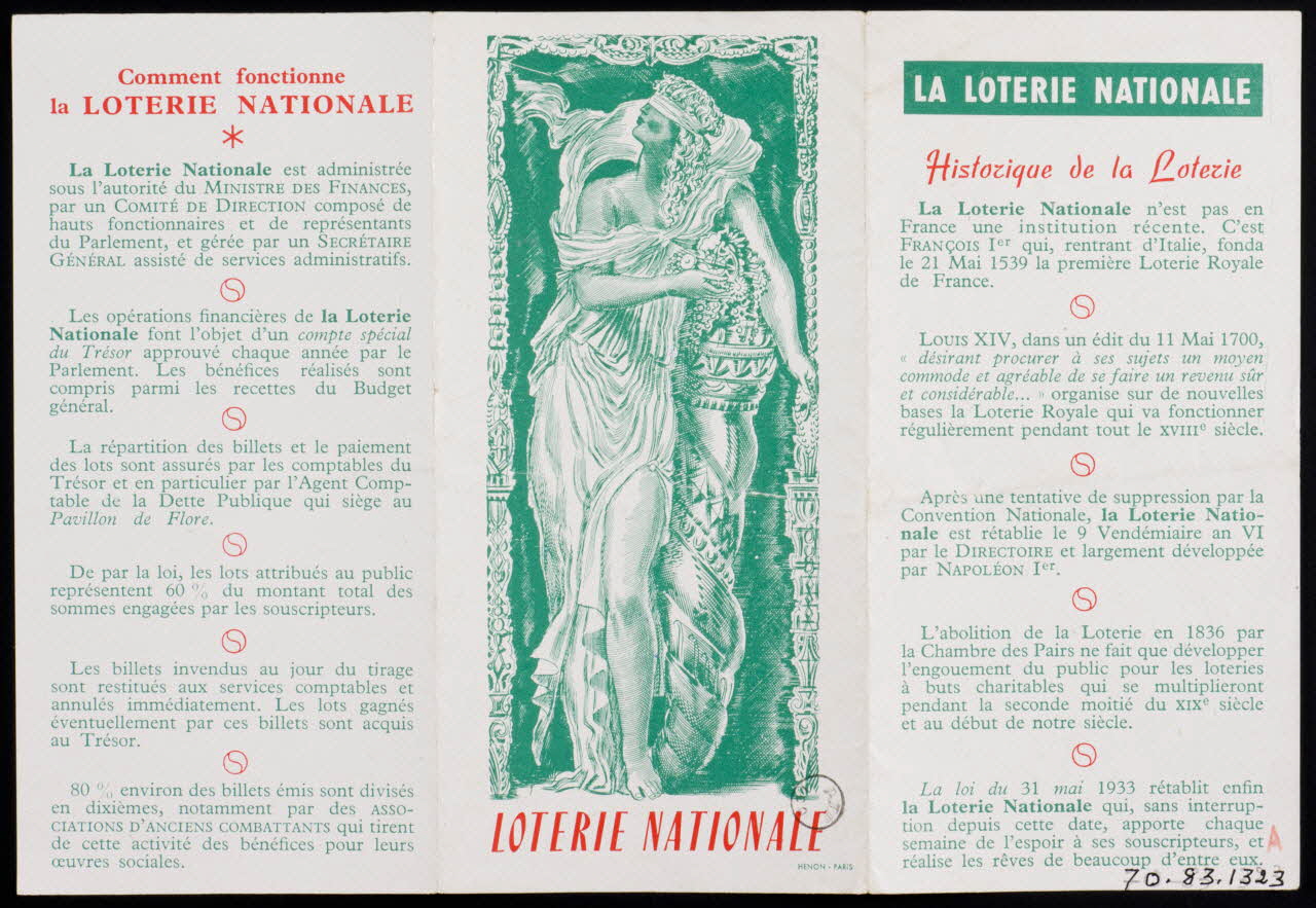 estampe LOTERIE NATIONALE 1970.83.1323 Photo