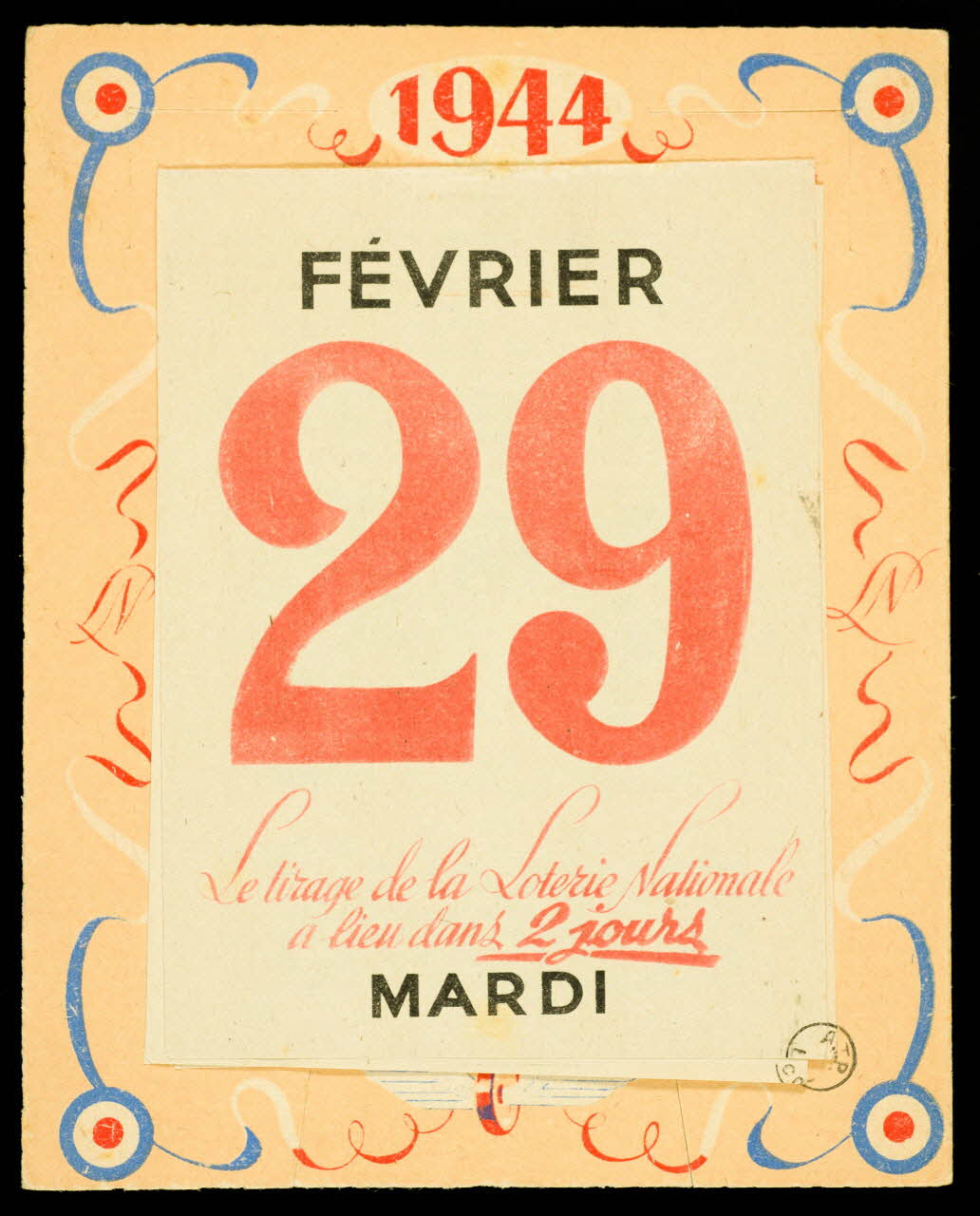 D Nouvellière ; Mirambeau Et Cie estampe FEVRIER  29  MARDI Île-de-France, France 1944 1970.83.1328 Photo