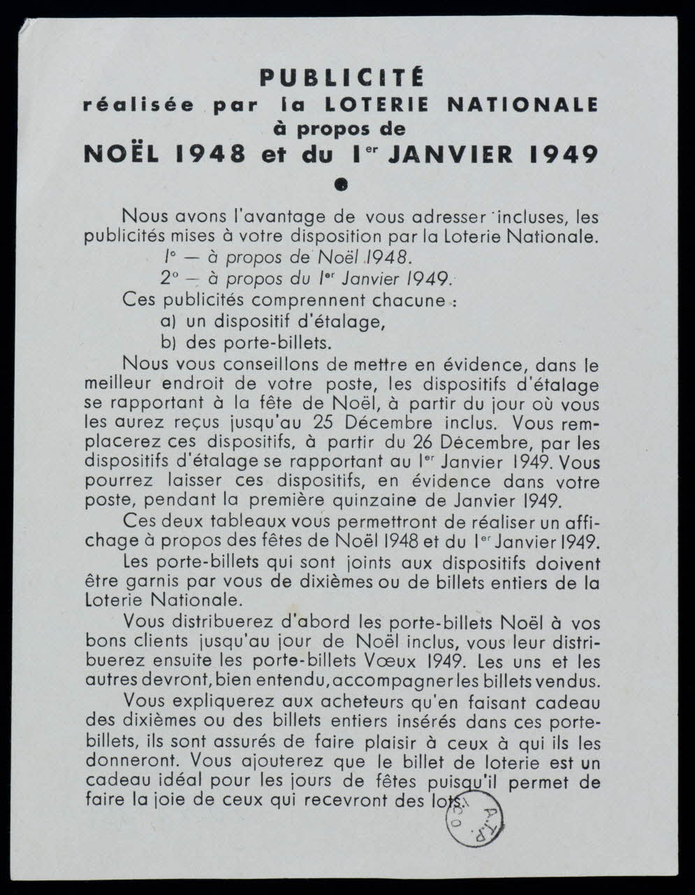 Votre Chance estampe PUBLICITE 1948 1970.83.1351 Photo