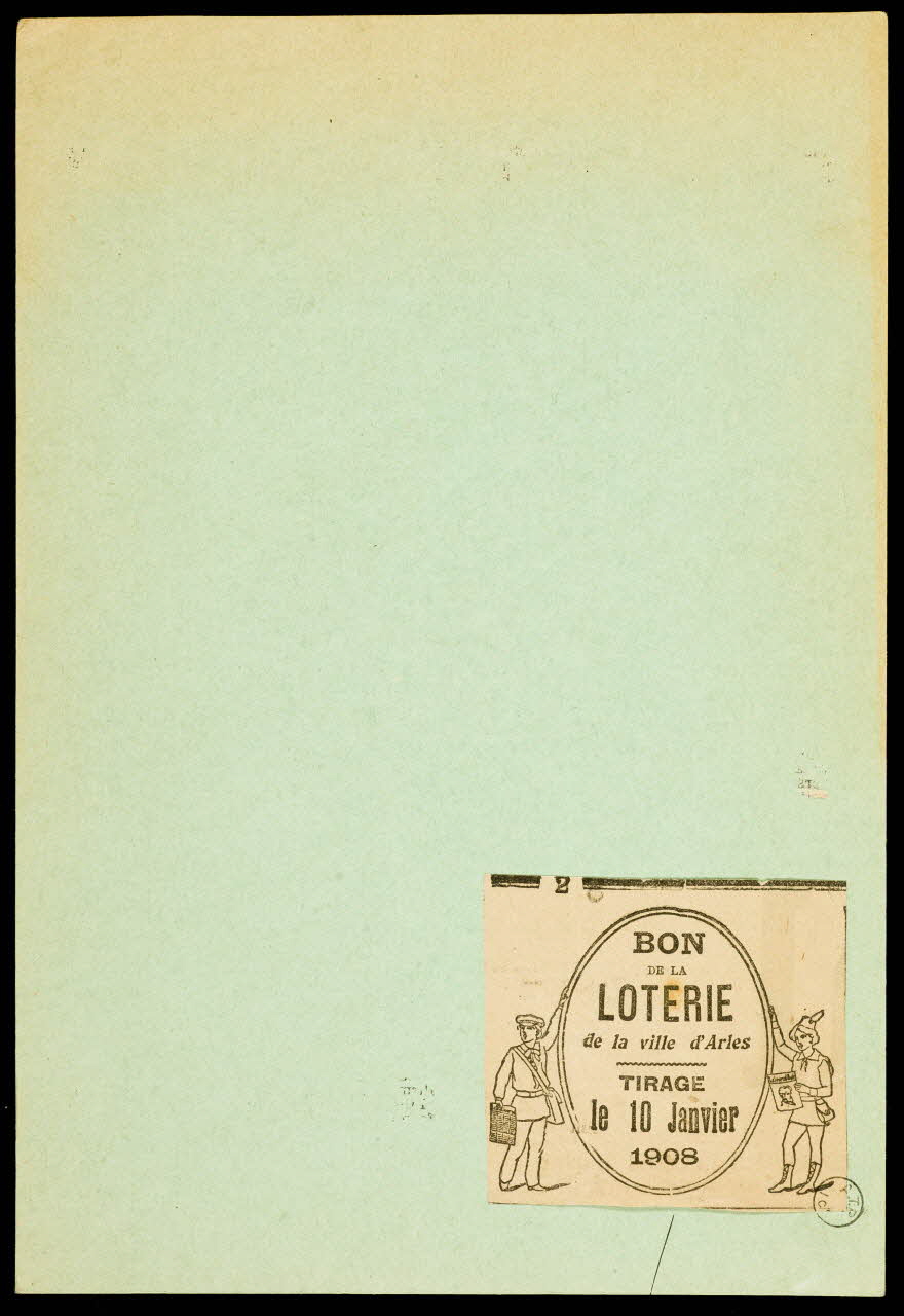 estampe BON  DE LA  LOTERIE  de la ville d'Arles 1908 1970.83.1361 Photo