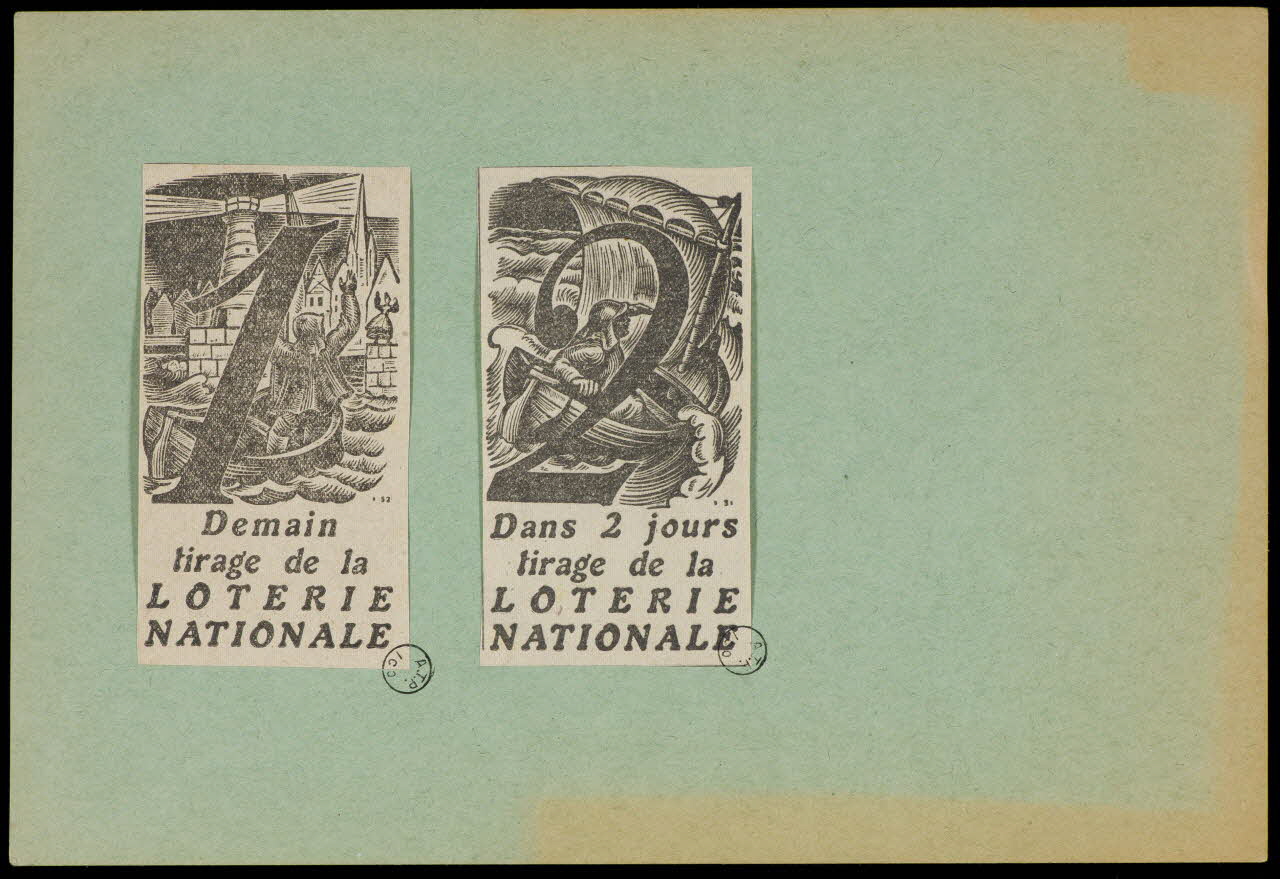estampe Demain  tirage de la  LOTERIE  NATIONALE  Dans 2 jours  tirage de la  LOTERIE  NATIONALE 1970.83.1362.1/2 Photo