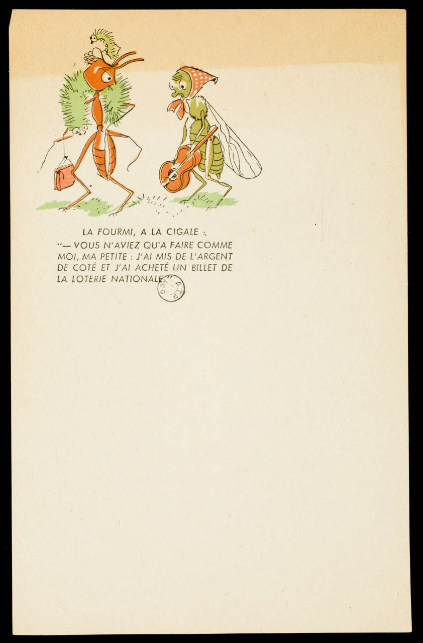 estampe La cigale et la fourmi 1970.83.1365 Photo