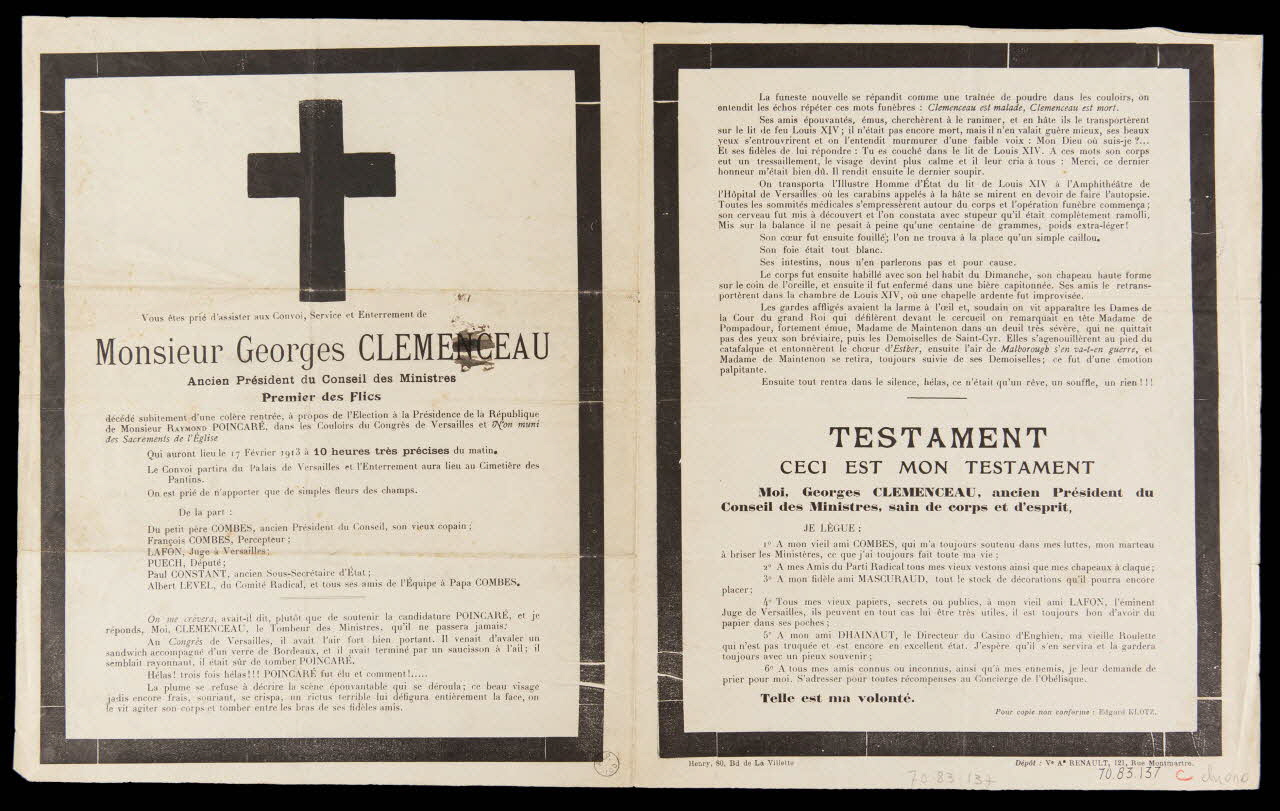 Henri estampe Monsieur Georges CLEMENCEAU 1913 1970.83.137 Photo