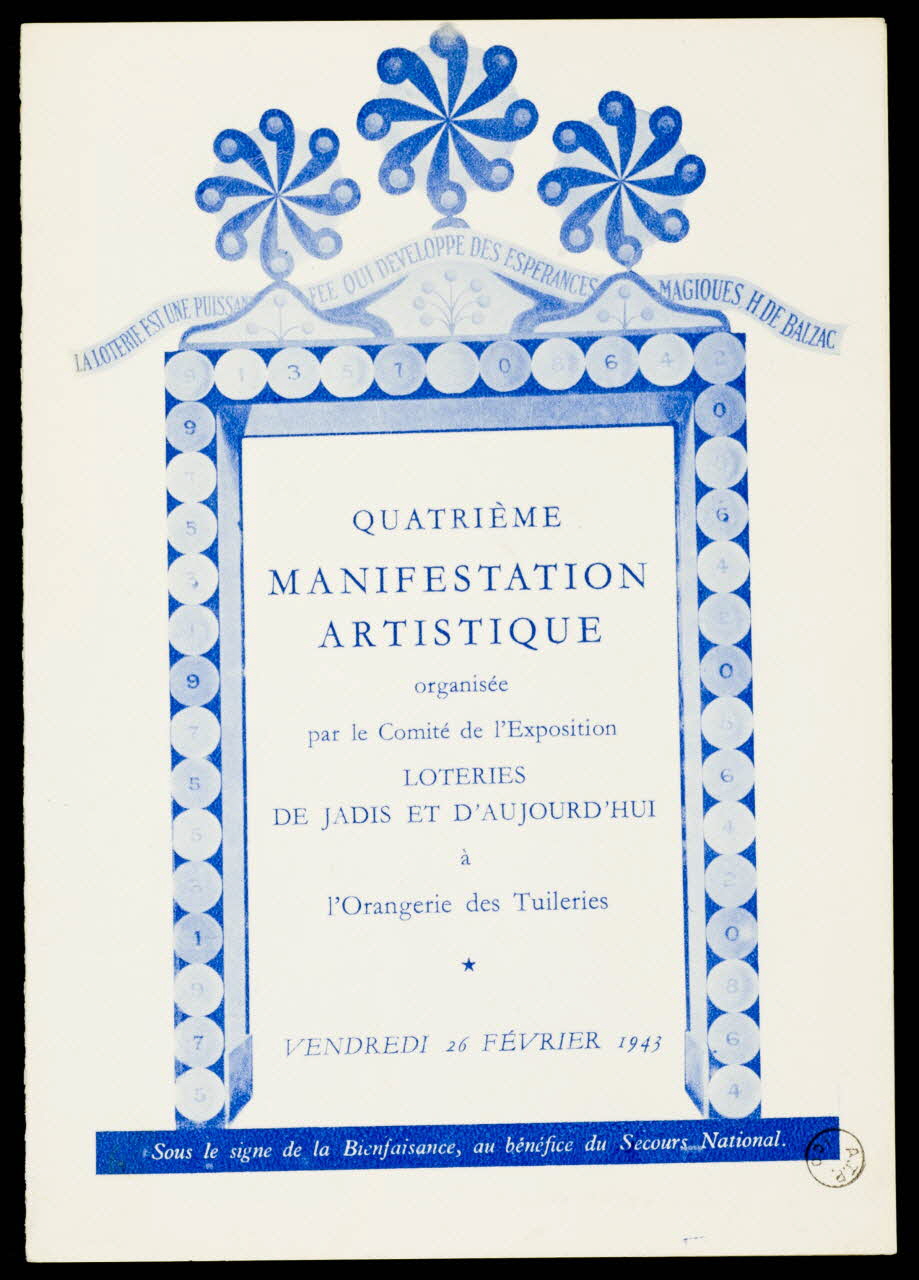 estampe QUATRIEME  MANIFESTATION  ARTISTIQUE 1943 1970.83.1370 Photo
