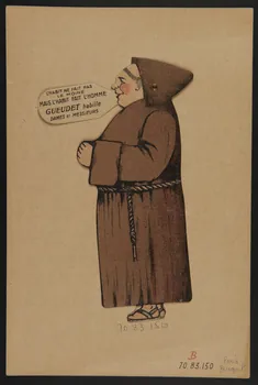 estampe L'HABIT NE FAIT PAS  LE MOINE  MAIS L'HABIT FAIT L'HOMME  GUEUDET habille  DAMES ET MESSIEURS 1970.83.150 Photo