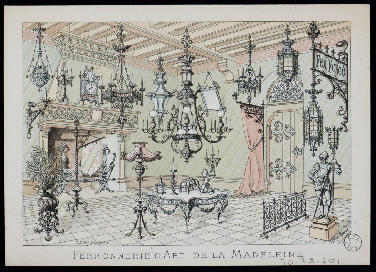 estampe FERRONNERIE d'ART  de la MADELEINE  Anc.ne Maison BODART 1970.83.201 Photo