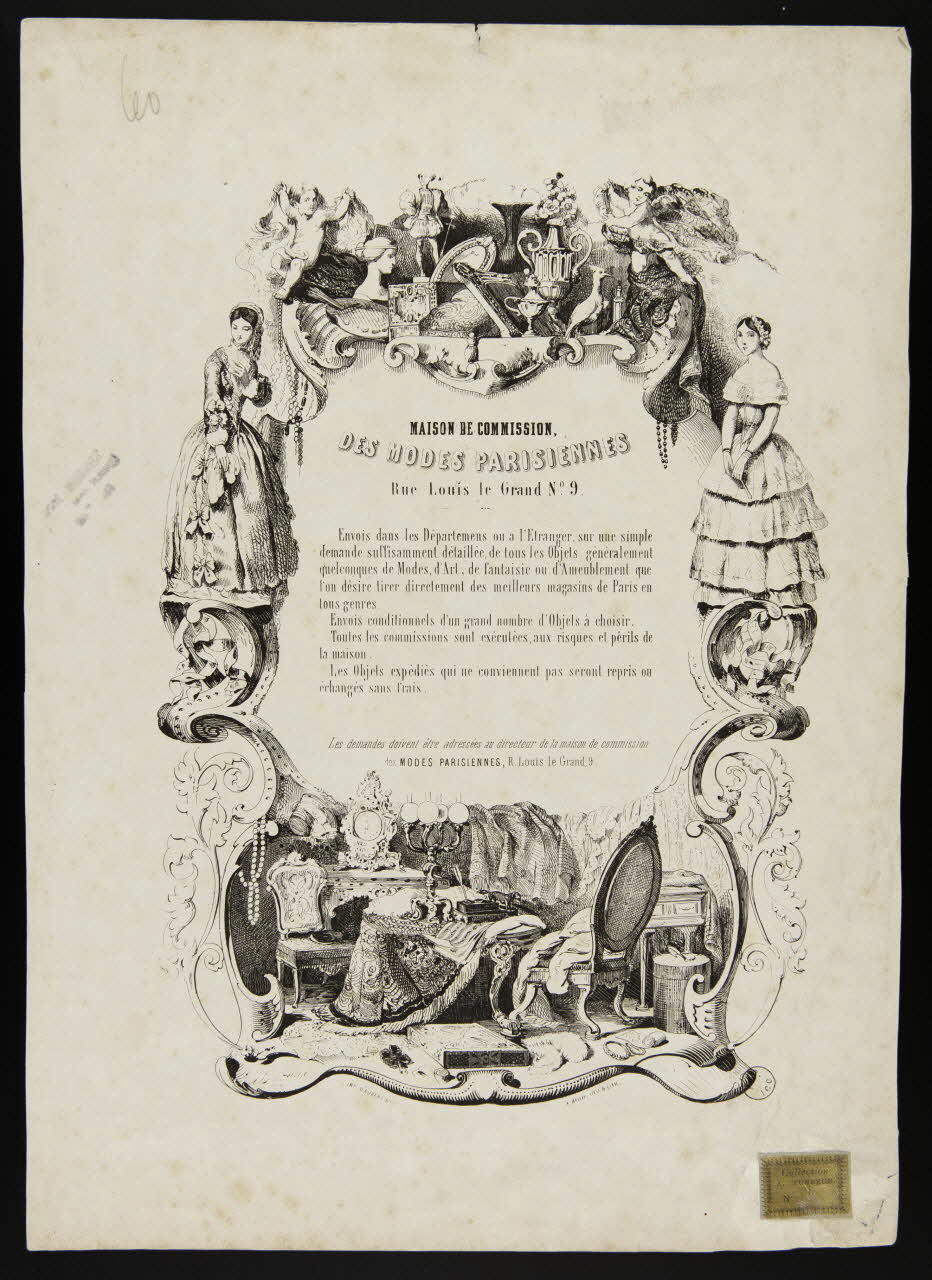 estampe MAISON DE COMMISSION,  DES MODES PARISIENNES 1970.83.230 Photo