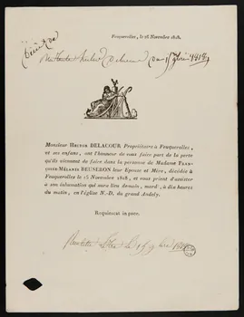 estampe Avis de décès 1818 1970.83.24 Photo